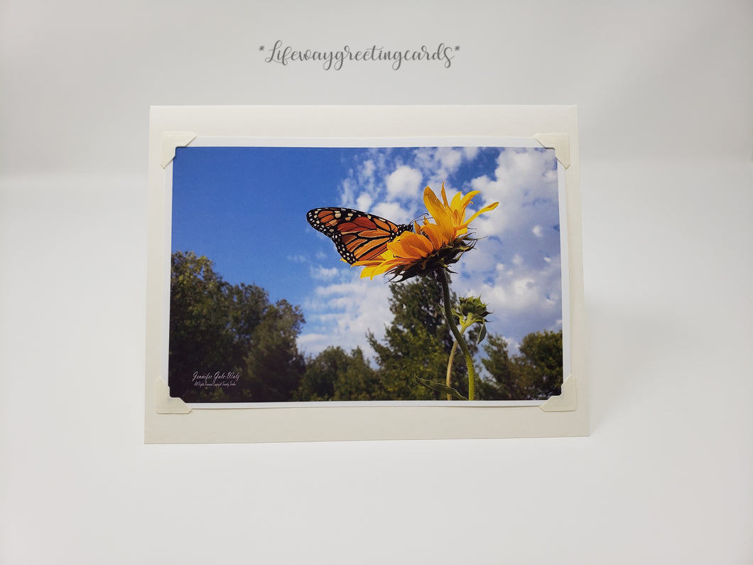 Butterfly Sunflower ~ Blank Card